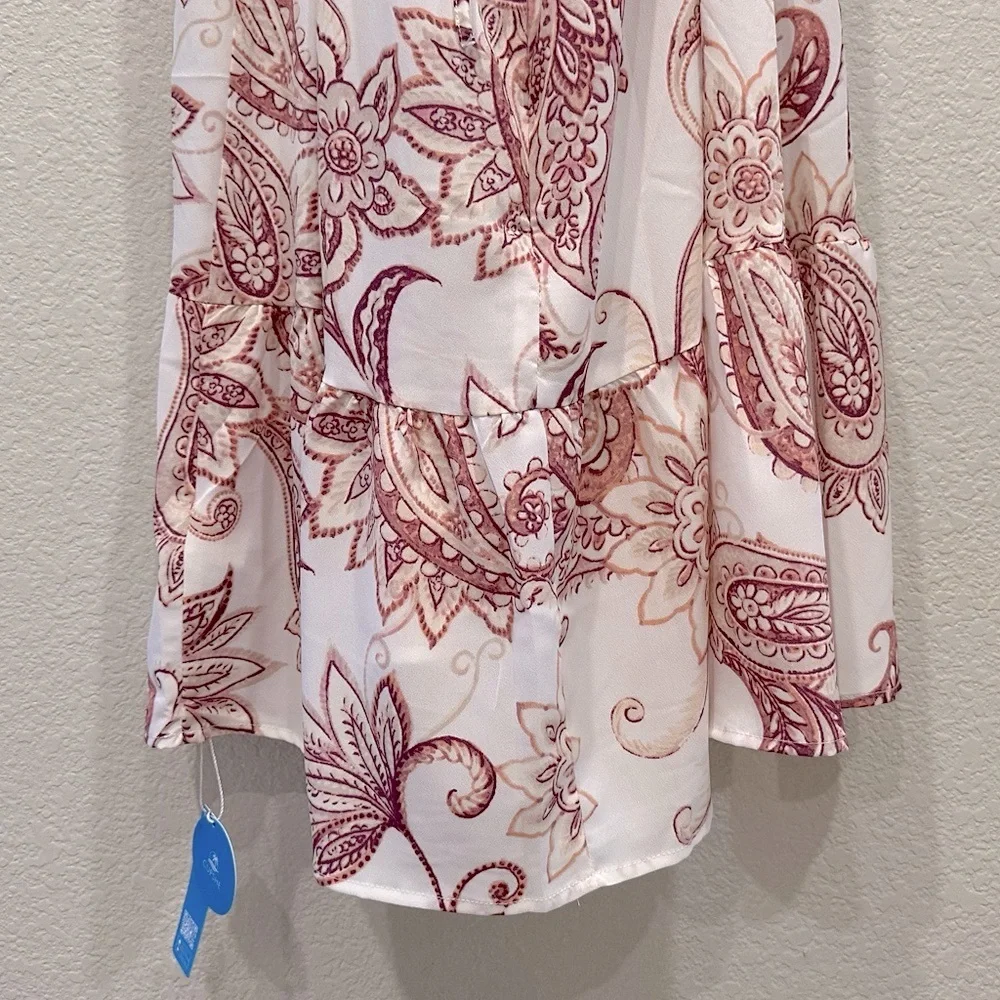 New! Cupshe Boho Mini Dress Paisley Print Size Medium - Picture 12 of 16